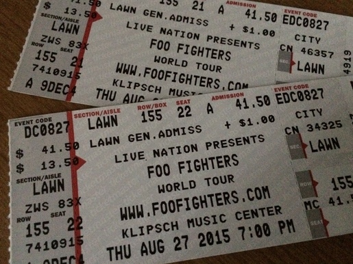 Does Anybody Have A Ticket From The Foo Fighters Show in 2015 @ Klipsch ...